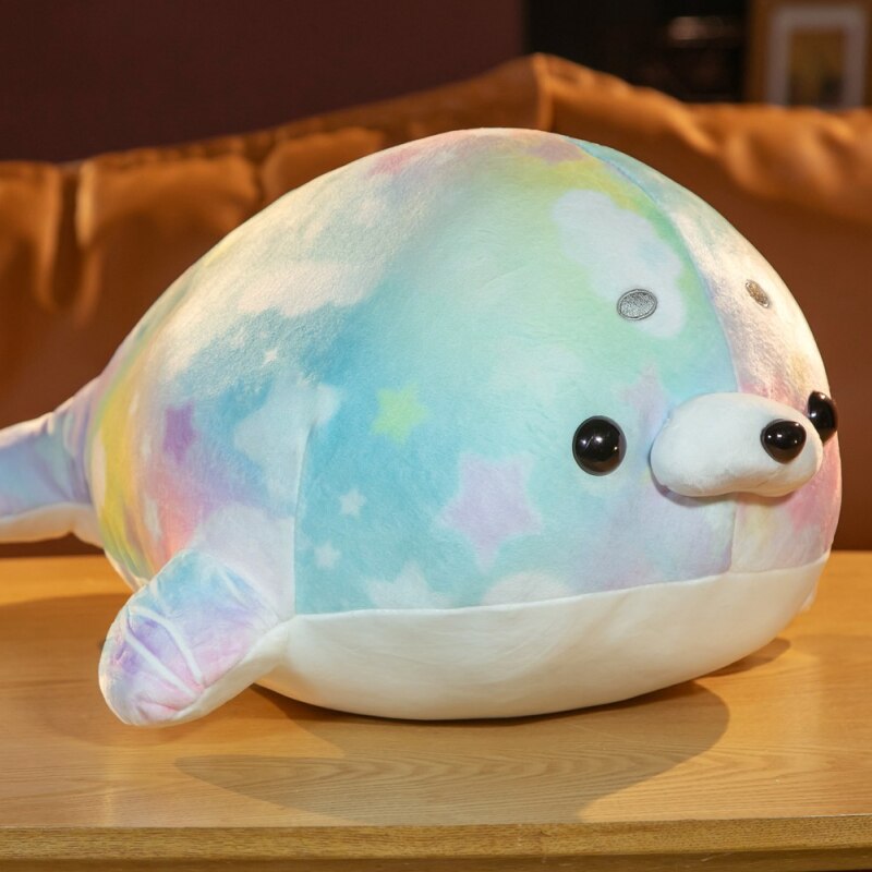 Rainbow Galaxy Seal Plushies-Enchanted peach