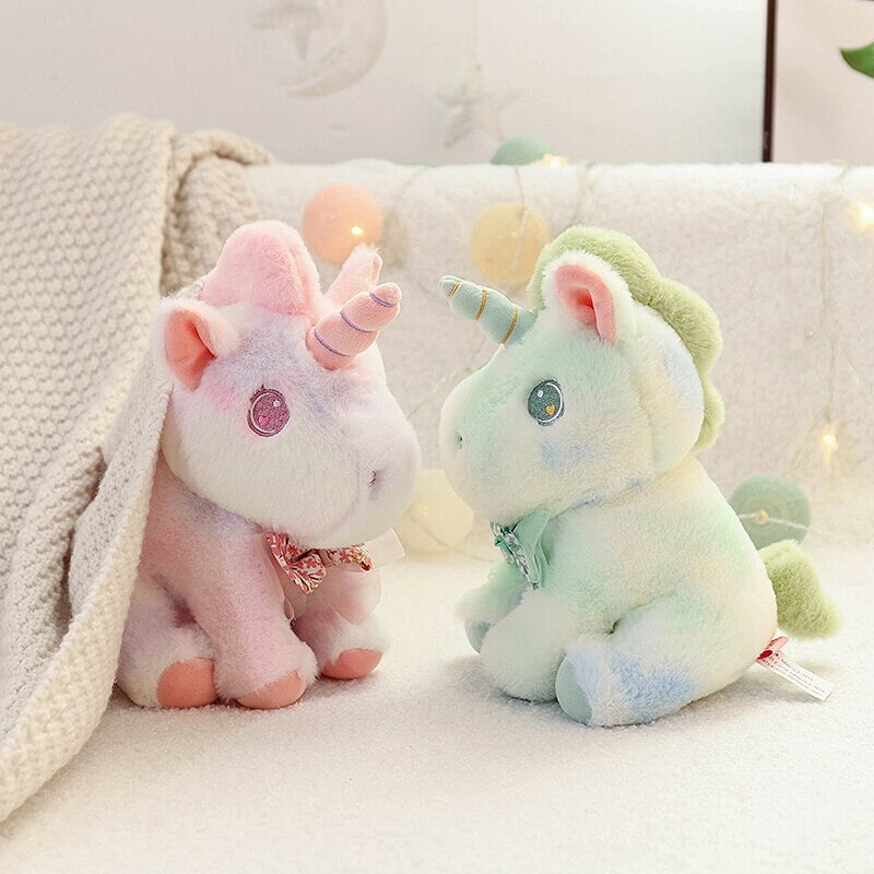 Rainbow Galaxy Unicorn Plushie Collection-Enchanted peach