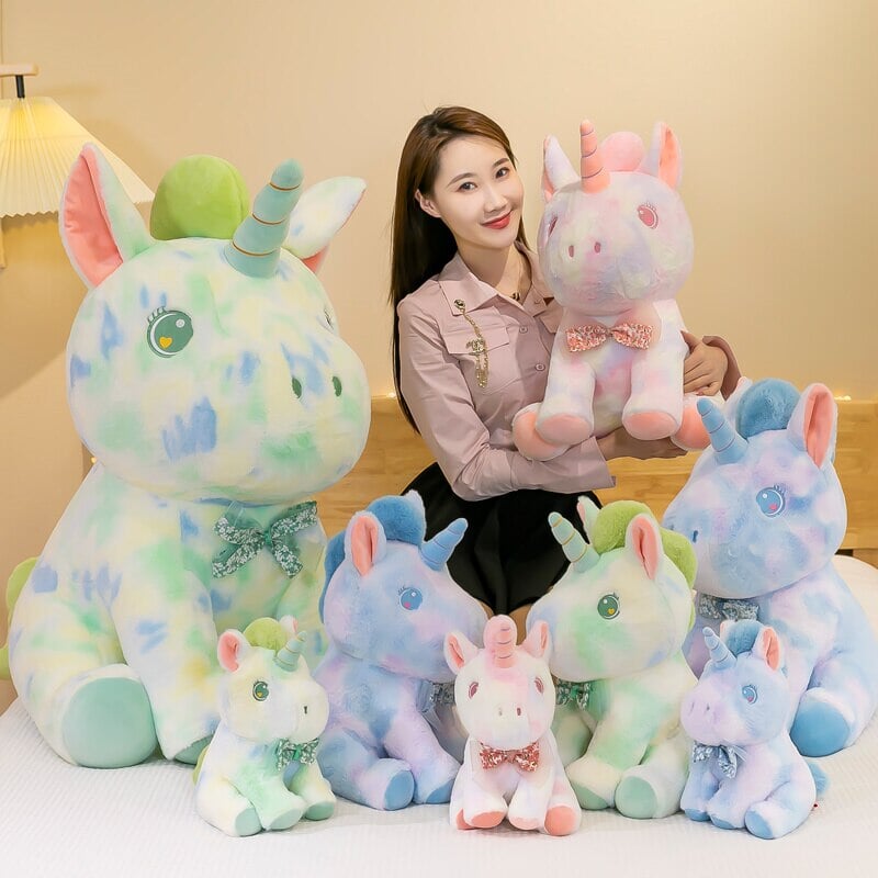 Rainbow Galaxy Unicorn Plushie Collection-Enchanted peach