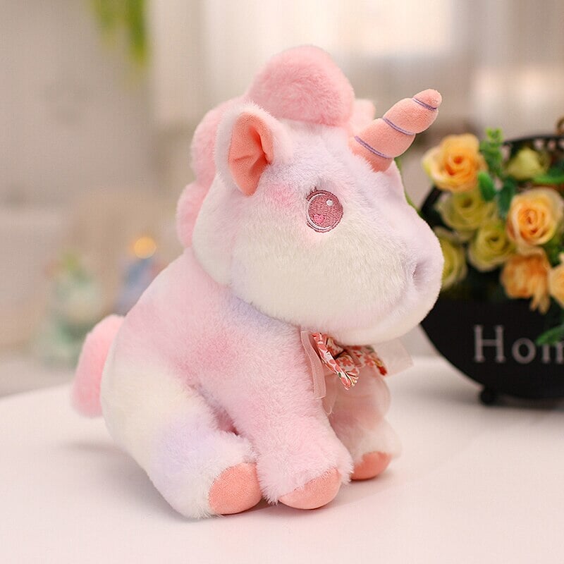 Rainbow Galaxy Unicorn Plushie Collection-Enchanted peach