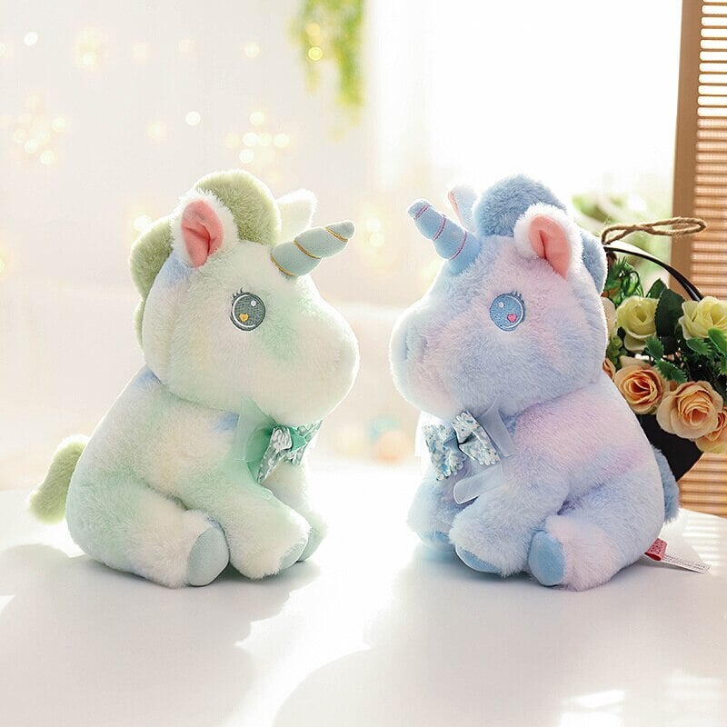 Rainbow Galaxy Unicorn Plushie Collection-Enchanted peach