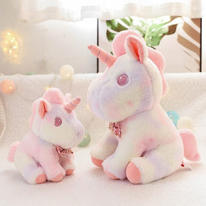 Rainbow Galaxy Unicorn Plushie Collection-Enchanted peach