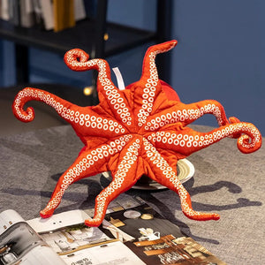 Red Life-like Octopus Plushie-Enchanted peach