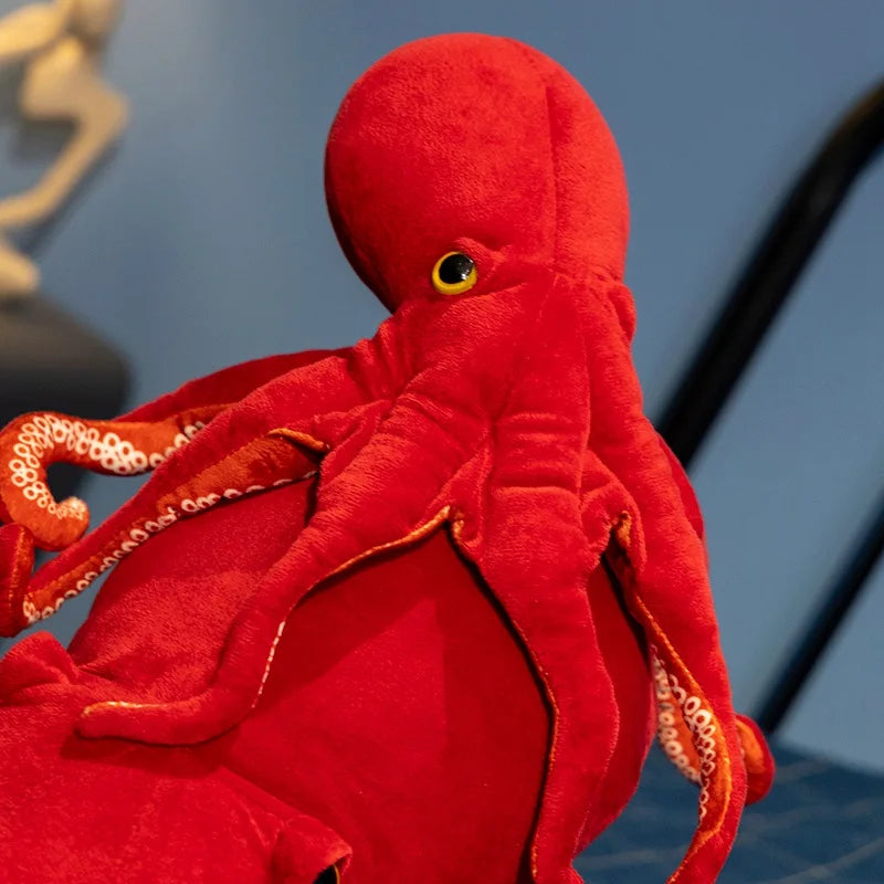 Red Life-like Octopus Plushie-Enchanted peach