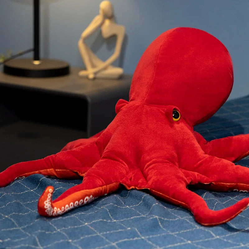 Red Life-like Octopus Plushie-Enchanted peach