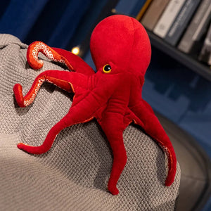 Red Life-like Octopus Plushie-Enchanted peach