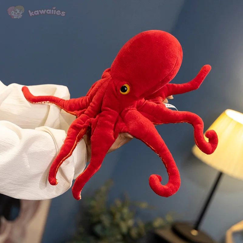 Red Life-like Octopus Plushie-Enchanted peach