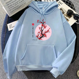 Red Sakura Branch Moon Unisex Hoodie-Enchanted peach