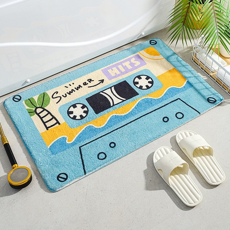 Retro Classic Cassette Music Tape Soft Bath Mat-Enchanted peach