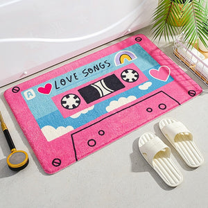 Retro Classic Cassette Music Tape Soft Bath Mat-Enchanted peach