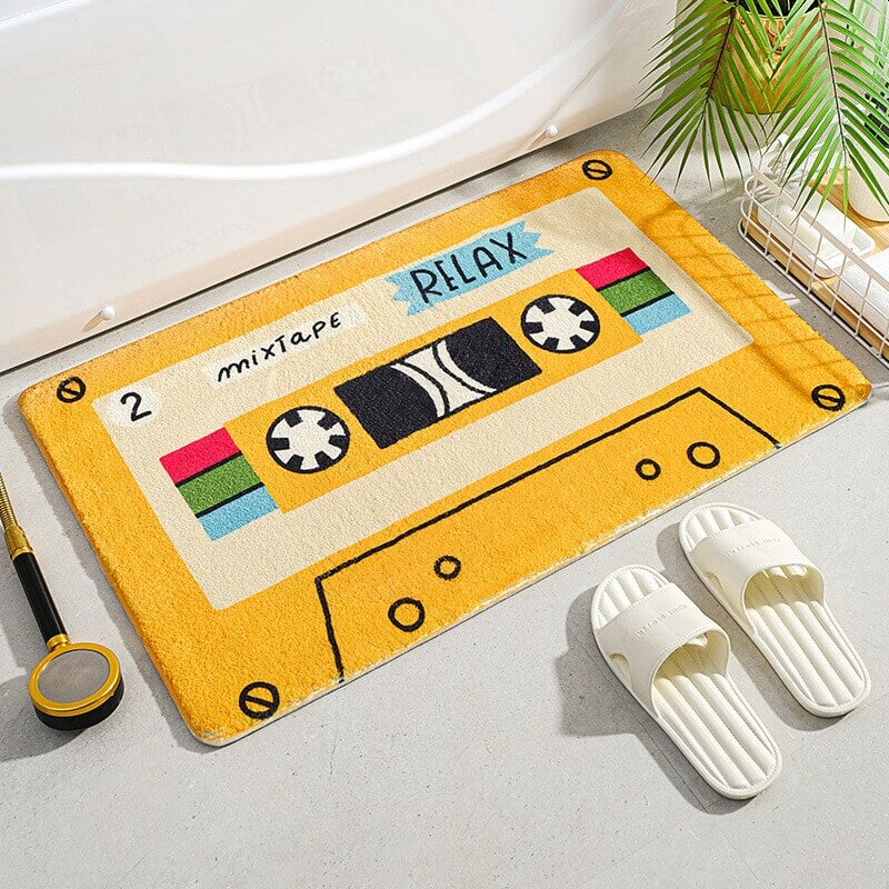 Retro Classic Cassette Music Tape Soft Bath Mat-Enchanted peach