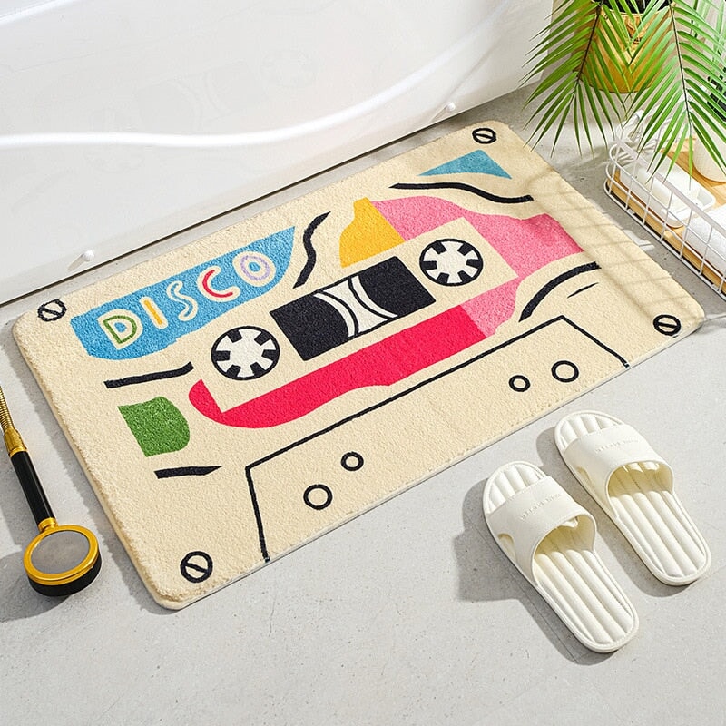 Retro Classic Cassette Music Tape Soft Bath Mat-Enchanted peach