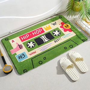 Retro Classic Cassette Music Tape Soft Bath Mat-Enchanted peach