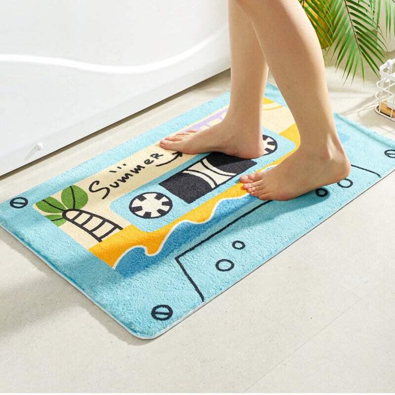 Retro Classic Cassette Music Tape Soft Bath Mat-Enchanted peach