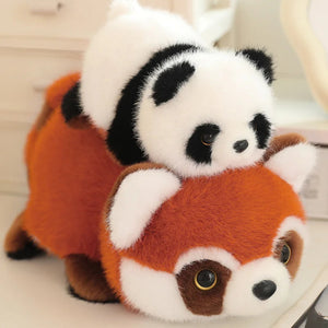 Reversible Red Panda to Panda Plush-Enchanted peach