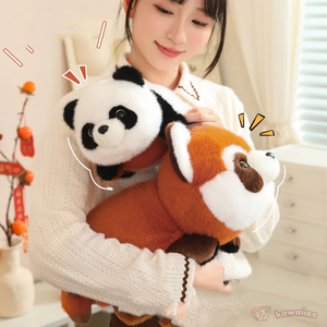 Reversible Red Panda to Panda Plush-Enchanted peach