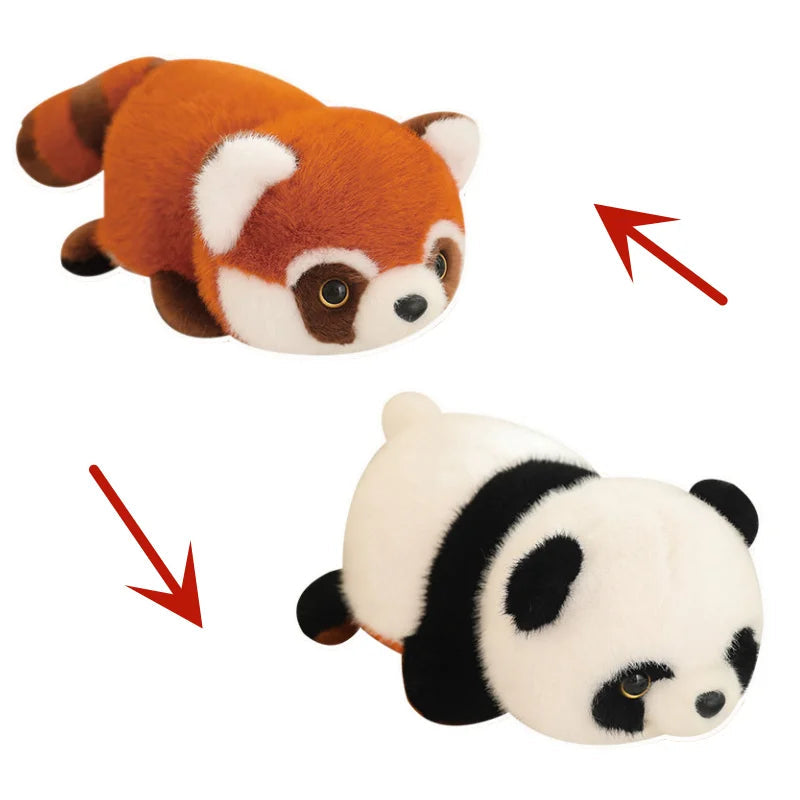 Reversible Red Panda to Panda Plush-Enchanted peach