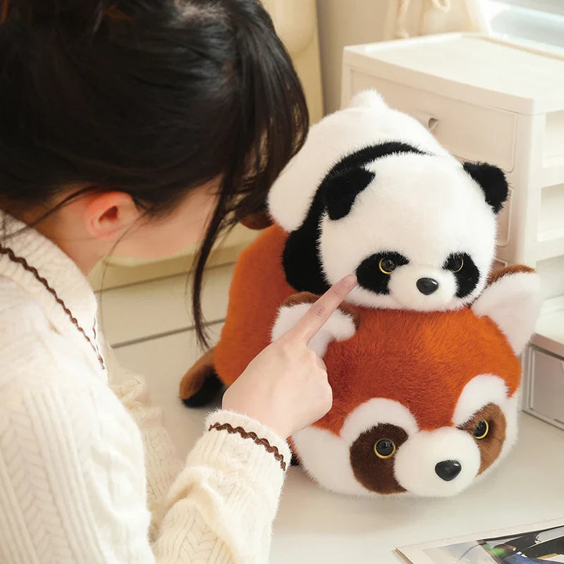 Reversible Red Panda to Panda Plush-Enchanted peach