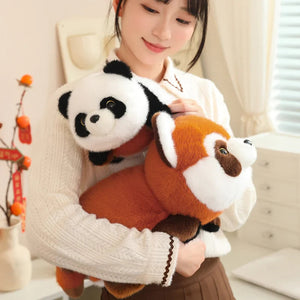 Reversible Red Panda to Panda Plush-Enchanted peach