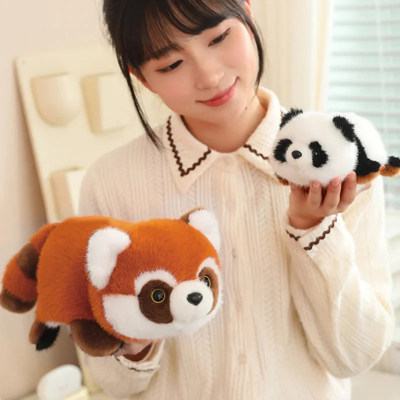 Reversible Red Panda to Panda Plush-Enchanted peach