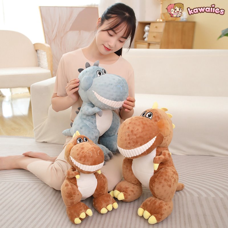 Rexy the Friendly Dinosaur Plushies-Enchanted peach