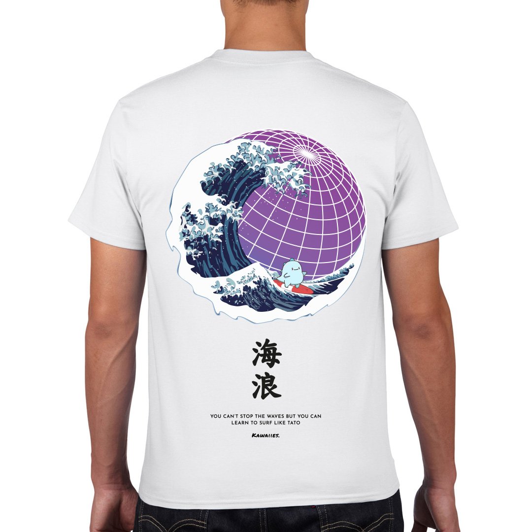 Ride the Worldwide Wave with Tato Tee | Galaxy Edition-Enchanted peach