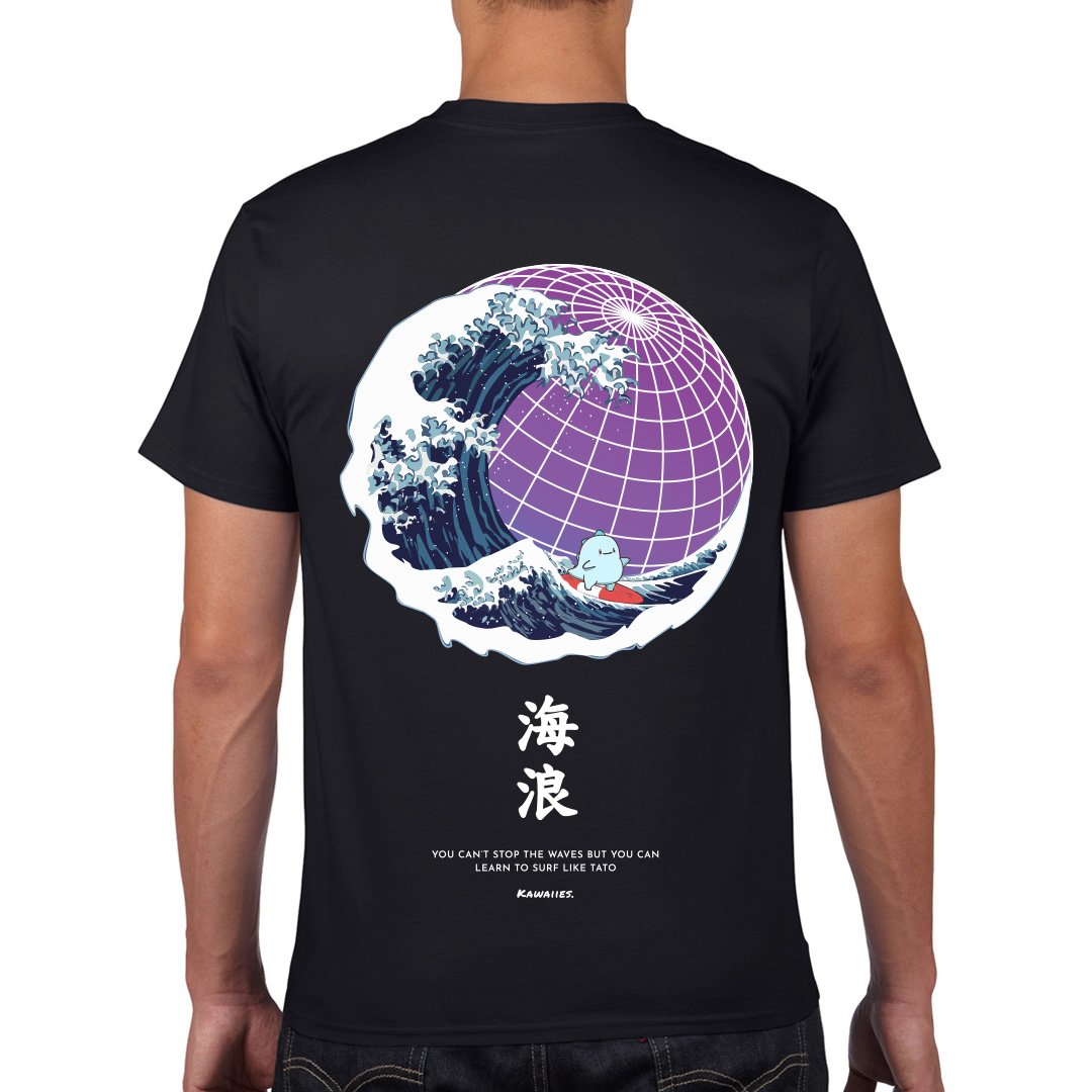 Ride the Worldwide Wave with Tato Tee | Galaxy Edition-Enchanted peach