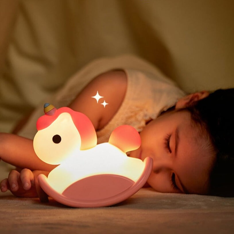 Rocking Unicorn LED Night Light-Enchanted peach