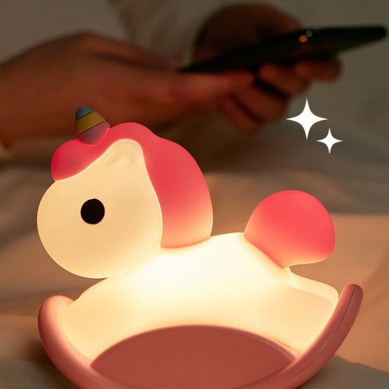 Rocking Unicorn LED Night Light-Enchanted peach