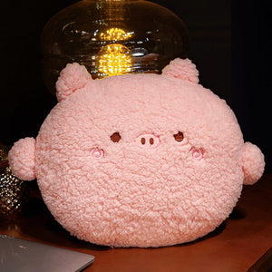 Round Fluffy Animal Pillow Plushie Collection-Enchanted peach