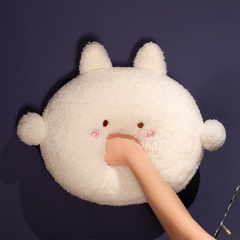 Round Fluffy Animal Pillow Plushie Collection-Enchanted peach