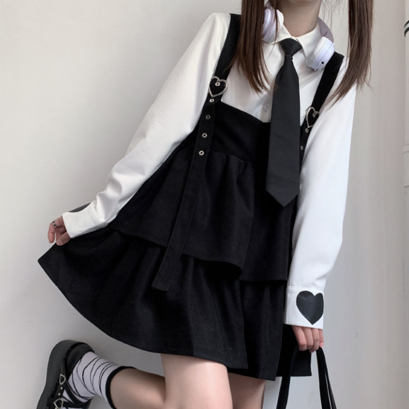 Black Heart Suspender Dress