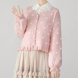 Polkadot Heart Knit Cardigan