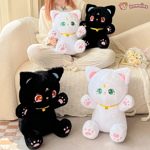 Sailor Moon Fluffy Black White Cat Plushies-Enchanted peach