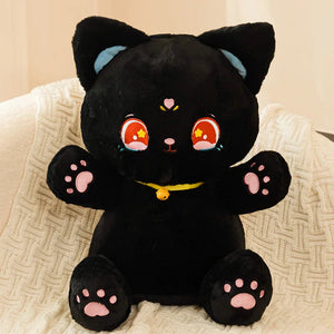 Sailor Moon Fluffy Black White Cat Plushies-Enchanted peach