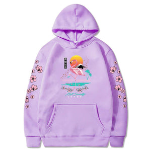 Sakura Flamingo Sunset Unisex Hoodie-Enchanted peach