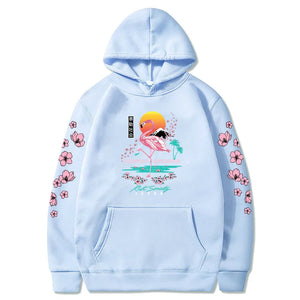 Sakura Flamingo Sunset Unisex Hoodie-Enchanted peach