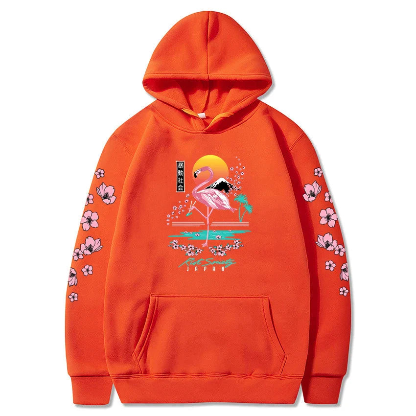 Sakura Flamingo Sunset Unisex Hoodie-Enchanted peach