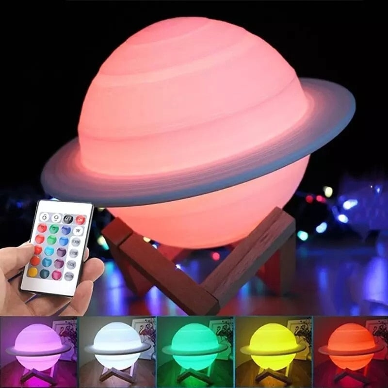 Saturn Table Lamp-Enchanted peach