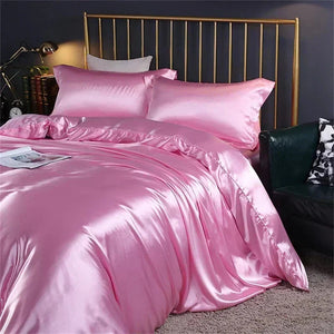 Shades of Pink Mulberry Silk Bedding Set-Enchanted peach