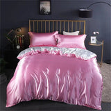 Shades of Pink Mulberry Silk Bedding Set-Enchanted peach