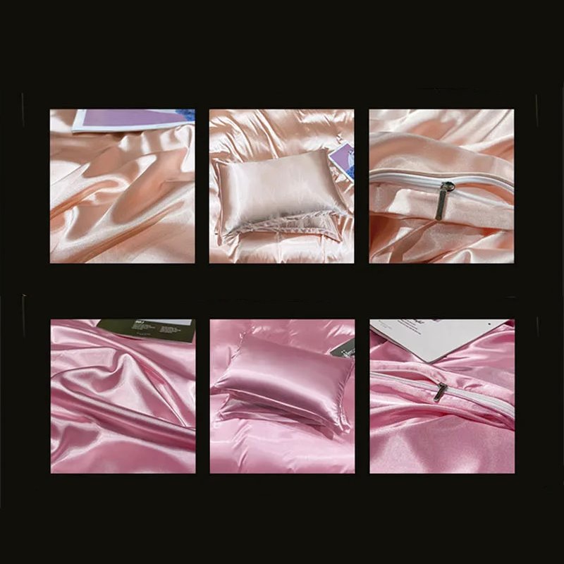 Shades of Pink Mulberry Silk Bedding Set-Enchanted peach