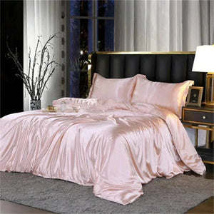 Shades of Pink Mulberry Silk Bedding Set-Enchanted peach