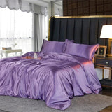 Shades of Purple Mulberry Silk Bedding Set-Enchanted peach