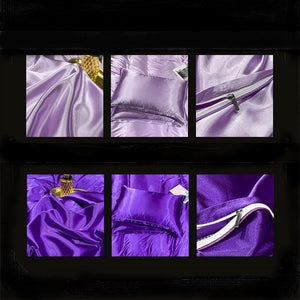 Shades of Purple Mulberry Silk Bedding Set-Enchanted peach