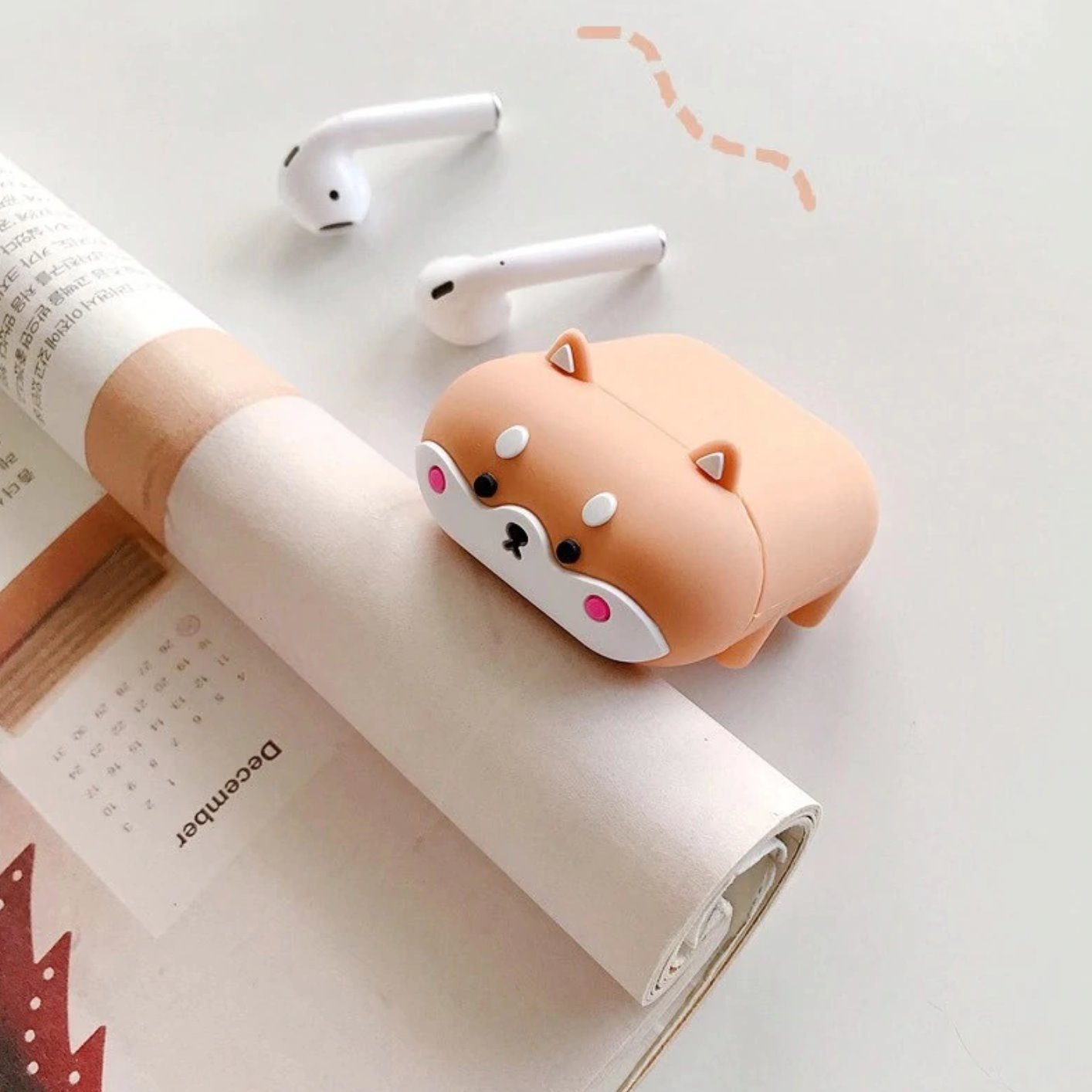 Shiba Inu Airpods Case (1&2&Pro)-Enchanted peach