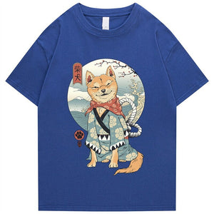 Shiba Inu in Kimono Tee-Enchanted peach