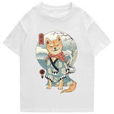 Shiba Inu in Kimono Tee-Enchanted peach