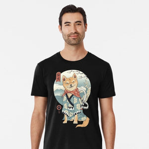 Shiba Inu in Kimono Tee-Enchanted peach