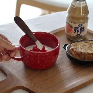 Shiba and Panda Mug with Coaster-Enchanted peach